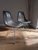 2x Herman Miller DSX – bruin glasvezel met chroom draad, Metaal, Twee, Bruin, Ophalen of Verzenden