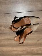 Pumps Hakken bruin pmu beige stof maat 38 met bandjes, Kleding | Dames, Ophalen of Verzenden, Zo goed als nieuw, Bruin