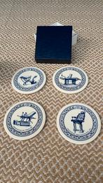 Delfts blauw keramieken onderzetters met medische afbeelding, Gebruikt, Glas of Kopje, Onbekend, Ophalen of Verzenden