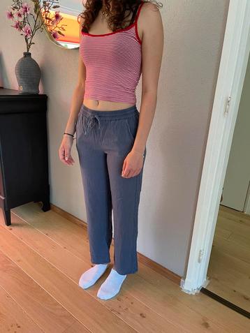 Linnen look broek met wijde pijpen beschikbaar voor biedingen