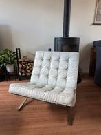 Barcelona design chair wit, Huis en Inrichting, Fauteuils, Ophalen, Gebruikt, 75 tot 100 cm, Leer