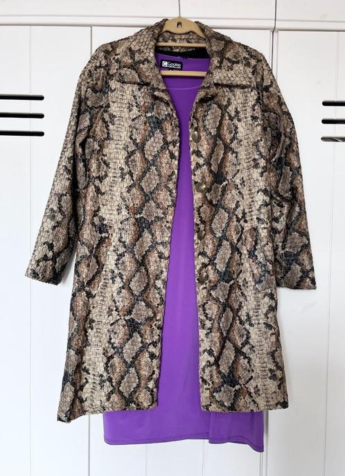 JEFF GALLANO vintage Python coat past mt 36, 38, 40, Kleding | Dames, Jassen | Zomer, Zo goed als nieuw, Maat 38/40 (M), Beige