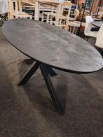 Ovale eetkamertafel zwart (outlet), Huis en Inrichting, Tafels | Eettafels, Ophalen, 100 tot 150 cm, Nieuw, 150 tot 200 cm