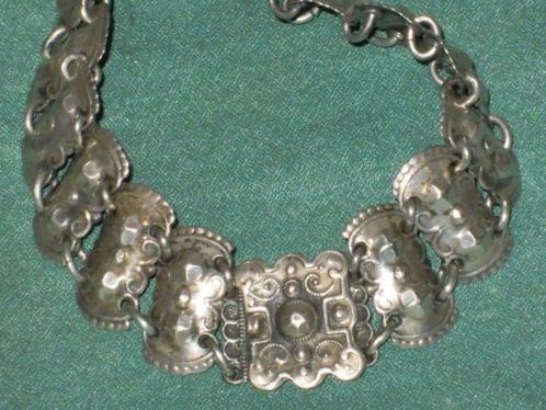 Zilveren armbandje van ca. 1900, Sieraden, Tassen en Uiterlijk, Antieke sieraden, Armband, Zilver, Ophalen of Verzenden