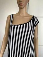 F973 Nieuw: Naveed: maat 46=XL jurk gestreept zwart/wit, Kleding | Dames, Wit, Maat 46/48 (XL) of groter, Ophalen of Verzenden