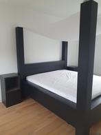 Eiken hemelbed, Huis en Inrichting, Slaapkamer | Bedden, Ophalen, Gebruikt, Tweepersoons, 180 cm
