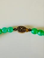 Chinese Jade stijl appeltjesgroen ketting zilver slot, Sieraden, Tassen en Uiterlijk, Antieke sieraden, Ophalen of Verzenden, Zilver