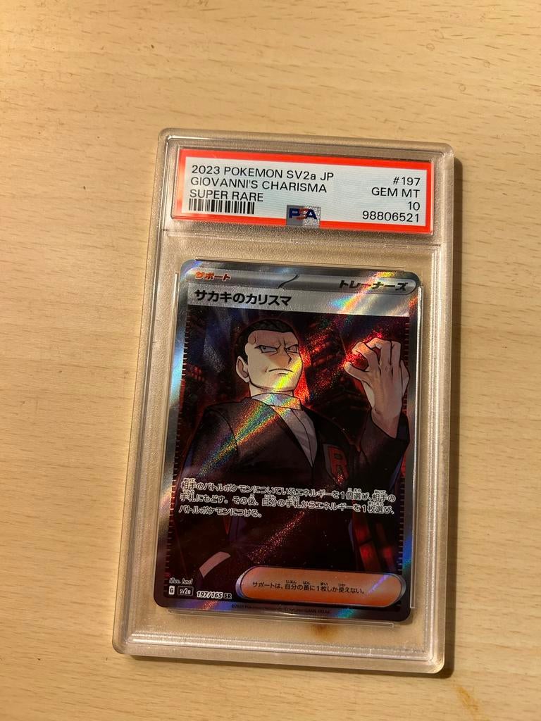 Zeldzame Giovanni's Charisma Pokemonkaart - PSA 10, Ophalen of Verzenden, Zo goed als nieuw