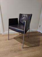Lederen eetkamer stoelen met metalen frame, Huis en Inrichting, Fauteuils, Ophalen, Gebruikt, Minder dan 75 cm, Metaal
