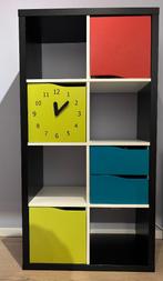 Ikea Kallax kast zwart met inzetten, Ophalen, Overige materialen, Zwart, 100 tot 150 cm
