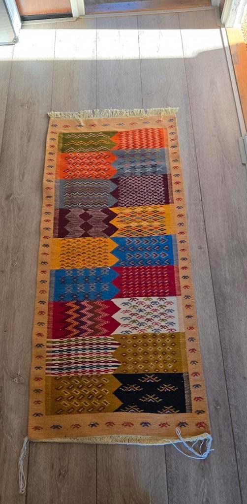 Vintage kelim kleed loper vloerkleed tapijt kelim handgeweve, Huis en Inrichting, Stoffering | Tapijten en Kleden, Gebruikt, 50 tot 100 cm