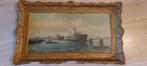 Havenzicht Rotterdam op doek, Antiek en Kunst, Ophalen