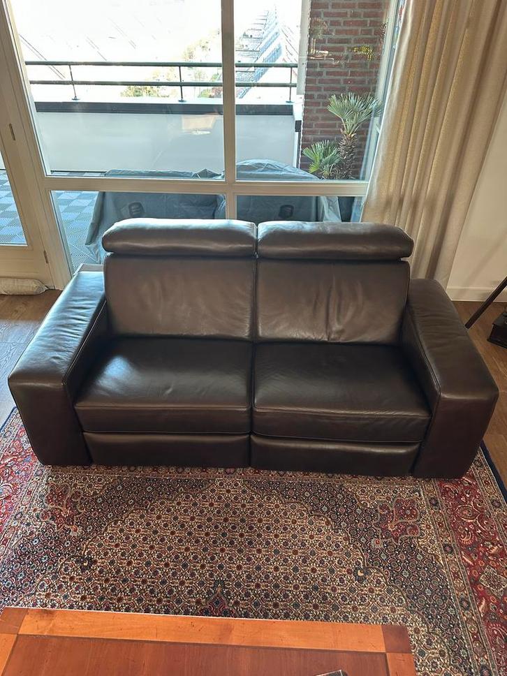 Lederen 2-5 zits bank, Huis en Inrichting, Banken | Bankstellen, Gebruikt, Rechte bank, Vierpersoons of meer, 150 tot 200 cm, 75 tot 100 cm