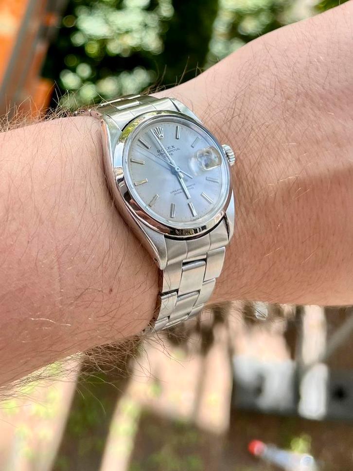 Rolex Oyster Perpetual Date 1500 (1969), Sieraden, Tassen en Uiterlijk, Horloges | Heren, Gebruikt, Polshorloge, Rolex, Staal