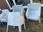 Witte tuinstoelen, Tuin en Terras, Tuinstoelen, Ophalen, Gebruikt, Kunststof