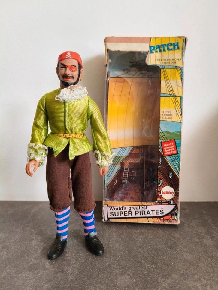Mego 1974 Captain Patch Figuur en orginele doos, Kinderen en Baby's, Speelgoed | Actiefiguren, Gebruikt, Ophalen of Verzenden