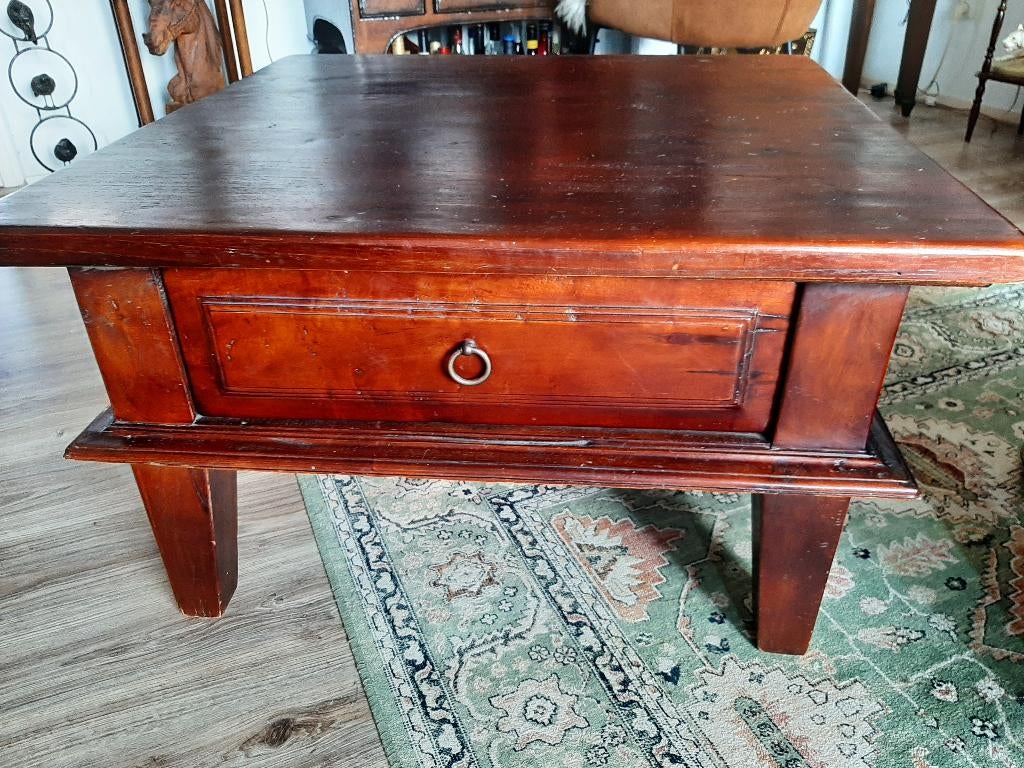 Prachtige houten salontafel, Ophalen, Gebruikt, 50 tot 100 cm, Klassiek