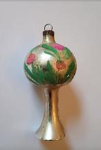 oude kerstbal: Lampedair, schemerlamp 8,5 cm, bloemetjes, Antiek en Kunst, Ophalen of Verzenden