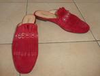 NIEUW MET DOOS Gabor maat 39 muilen rood kraaltjes franjes, Verzenden, Gabor, Nieuw, Sandalen of Muiltjes