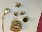 Verkoop vergulde SET, bestaande uit horloge, oorbellen, kett, Sieraden, Tassen en Uiterlijk, Antieke sieraden, Overige materialen