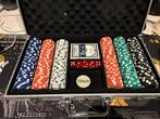 Pokerset in koffer met pokermat, Drie of vier spelers, Ophalen of Verzenden, Zo goed als nieuw, Reisspel