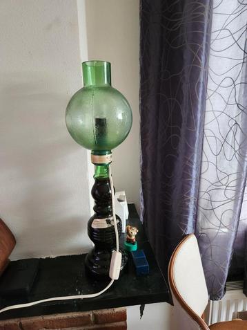 Vintage Wijnfles Lamp - Groen Glas beschikbaar voor biedingen