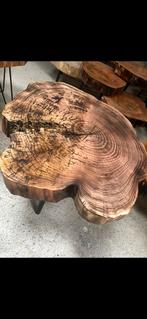 Boomstamtafel salontafel bijzettafel, Huis en Inrichting, Tafels | Salontafels, Ophalen, 50 tot 100 cm, Rond, Zo goed als nieuw