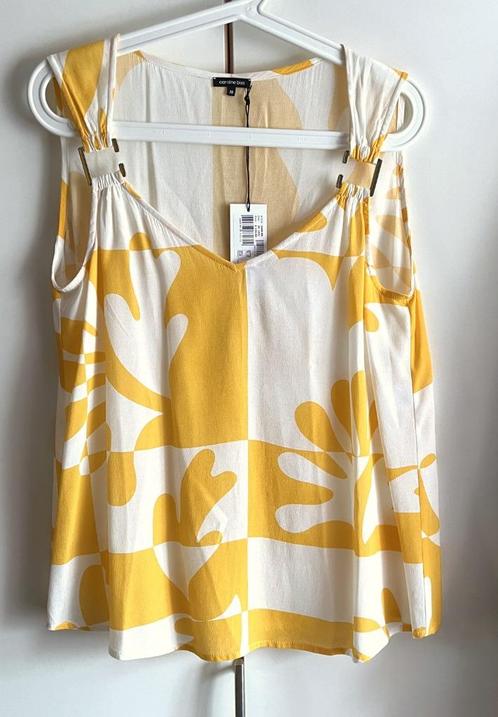 CAROLINE BISS Nieuwe mooie blouse top van 140,00  mt 38, Kleding | Dames, Tops, Nieuw, Maat 38/40 (M), Geel, Zonder mouw, Verzenden