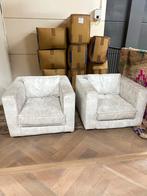 Twee witte velours fauteuils - Nieuw en stijlvol!, Huis en Inrichting, Fauteuils, Ophalen, Nieuw, 75 tot 100 cm, Stof