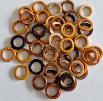 50 houten ring kralen 15 mm beschikbaar voor biedingen