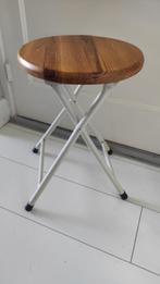 Vintage kruk hout metaal inklapbaar, Ophalen of Verzenden, Gebruikt, Hout