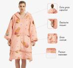 Hoodie deken, one size, oranje met ijsjes, Maat 42/44 (L), Oranje, Ophalen of Verzenden, Nieuw