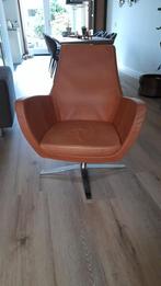 Draai fauteuil stone wash  leer, Huis en Inrichting, Ophalen, Bruin, Leer, Eén