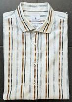 Gestreept overhemd, korte mouw, State Of Art, mt.43 XL, Ophalen of Verzenden, Zo goed als nieuw, Beige, Halswijdte 43/44 (XL)
