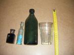 Oud glas,bodemvondsten,set,Sinatran,levertraan,bakeliet, Antiek en Kunst, Antiek | Glas en Kristal, Ophalen of Verzenden