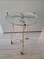 Prachtig vintage Frans tafeltje, 45 tot 60 cm, Minder dan 55 cm, Gebruikt, Metaal of Aluminium