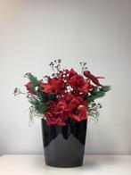 Dennen en amaryllis stuk met sneeuwballen 70 hoog, Huis en Inrichting, Woonaccessoires | Kunstplanten en Kunstbloemen, Ophalen