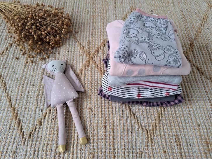 Super leuk grijs/roze/rood/paars kleding pakketje maat 74, Kinderen en Baby's, Babykleding | Maat 74, Zo goed als nieuw, Meisje