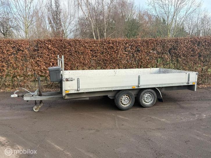 Solide plateauwagen, 400x180cm, 2000kg, traanplaat vloer, Auto diversen, Aanhangers en Bagagewagens