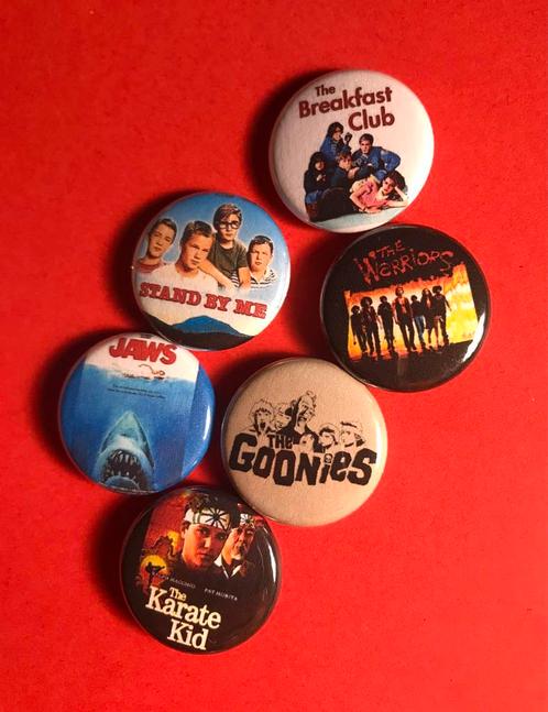 80s FILMS #1 buttons speldjes pins jaren 80 eighties Goonies, Verzamelen, Speldjes, Pins en Buttons, Nieuw, Button, Verzenden