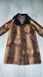 Vintage imitatie bontjas jaren 60/70 - Maat M, Maat 38/40 (M), Bruin, Ophalen of Verzenden, Zo goed als nieuw