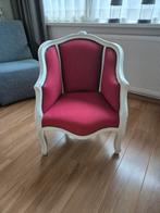 Brocante fauteuil bordeaux rood, Huis en Inrichting, Fauteuils, Ophalen, Minder dan 75 cm, Vintage, Zo goed als nieuw