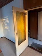 Jaren 70 deur met wafelglas - 87x200.5cm, Doe-het-zelf en Verbouw, Deuren en Horren, Ophalen, Gebruikt, 80 tot 100 cm, Binnendeur