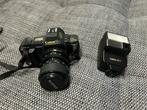 Canon T70 met Exakta lens en Canon 277T flitser, Ophalen of Verzenden, Gebruikt, Spiegelreflex, Canon