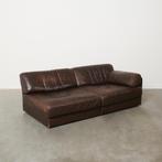 De Sede DS76 sofa leer jaren 60 70 vintage, Huis en Inrichting, Banken | Sofa's en Chaises Longues, 150 tot 200 cm, Gebruikt, Hout