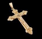 Groot zwaar 14 karaat Gouden Kruis Christus ketting - hanger, Jw, Nieuw, Ophalen of Verzenden, Kruis of Symbool
