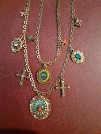 Ketting met steentjes, 2 rijen € 10,00, Ophalen of Verzenden, Zo goed als nieuw, Overige materialen