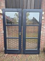 Tuindeuren mooie set met dubbelglas, Ophalen, 80 tot 100 cm, 200 tot 215 cm, Glas