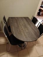 Eettafel met 4 stoelen, Ophalen, Gebruikt, 50 tot 100 cm, 50 tot 100 cm