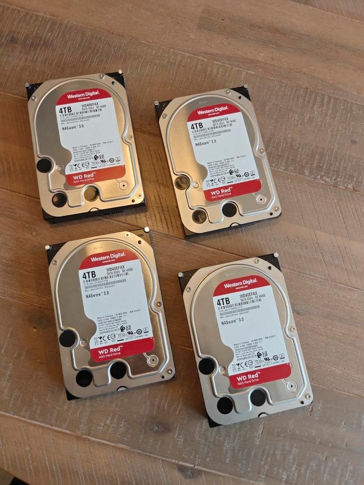4x WD Red 4TB HDD - NAS Harde Schijven, Computers en Software, Harde schijven, Gebruikt, Server, Intern, HDD, SATA, Ophalen of Verzenden